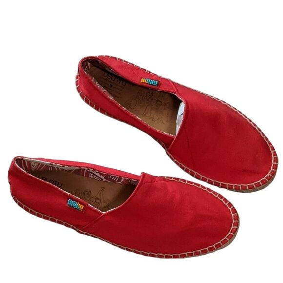 UBUNTU Afridrilles handmade espadrille red canvas fair trade, slip on men\'s 11W main image 6